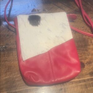 Chic Red and White Crossbody Bag